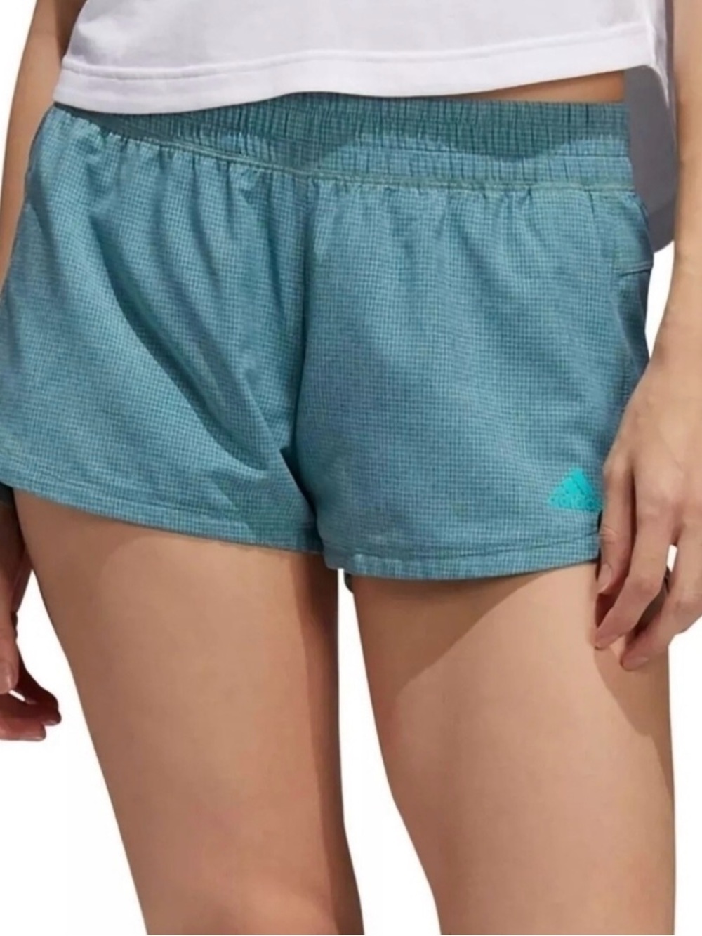 NWT adidas Women's Pacer Woven Grid Shorts Legacy Teal XL  NWT